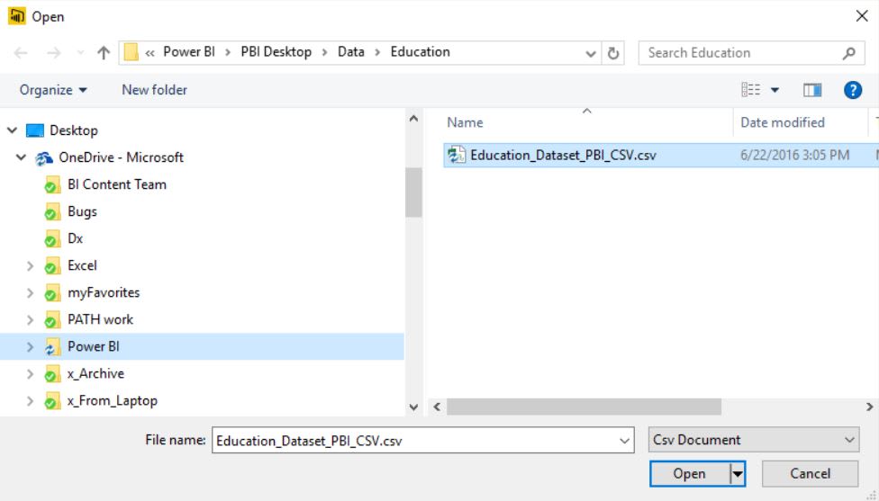 File Selection CSV -Stripe Power BI